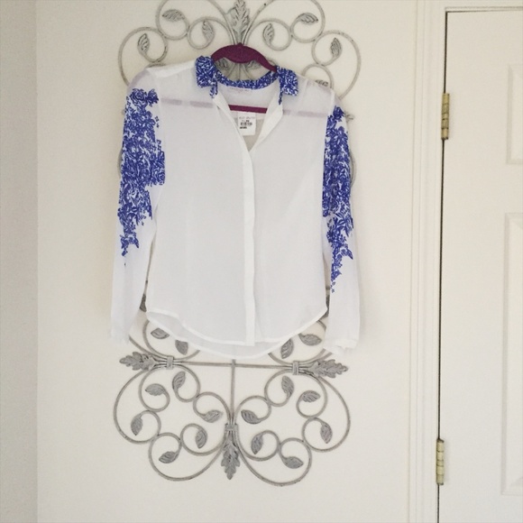 Restless Me Tops - Restless Me Women's Small White Chiffon Blouse NWT